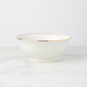Porcelain Large Serving Bowl with Gold Accents