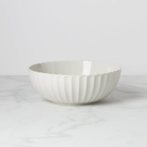 Scalloped Serving Bowl with Tea-Stained Rim