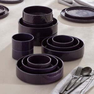 Textured Stackable Bowl Set, 12-Piece