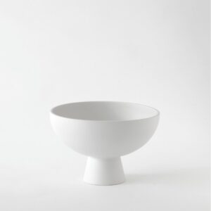 Large Vaporous Grey Statement Pedestal Bowl